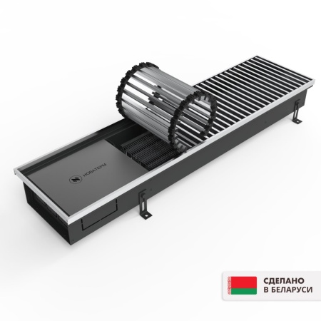 Внутрипольный водяной конвектор Новатерм с вентилятором НТ-В(24В)-07/30/390